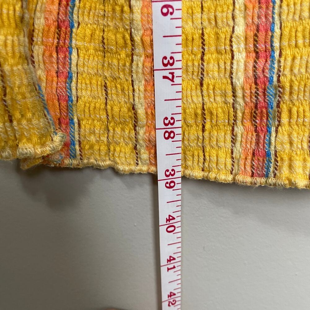 Free People Stretch Flare Pants Festival Funky Yellow Striped S - Picture 6 of 7
